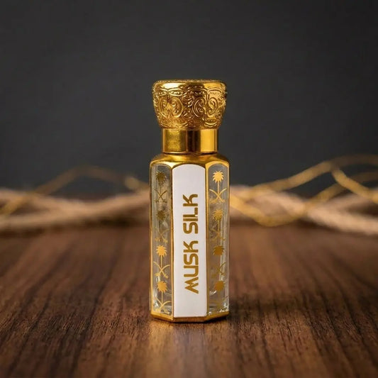 Musk Silk Attar 12ml soft powdery musk fragrance for women by Oud Al Aziz Pakistan
