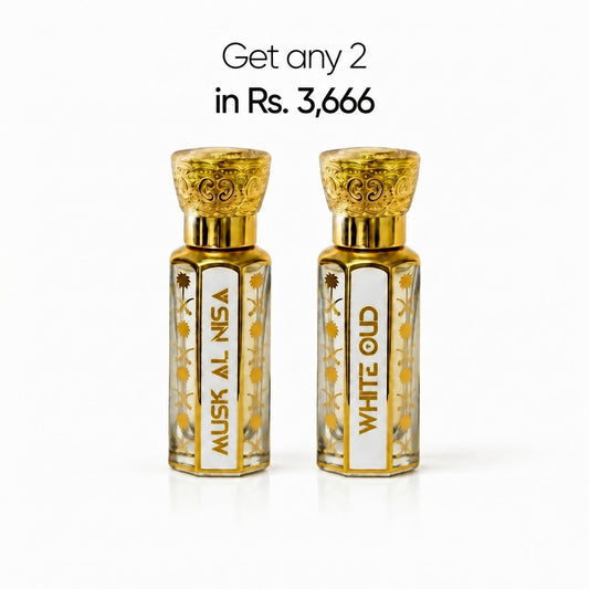 White Oud & Musk Al Nisa Duo Attar Couple Gift Set
