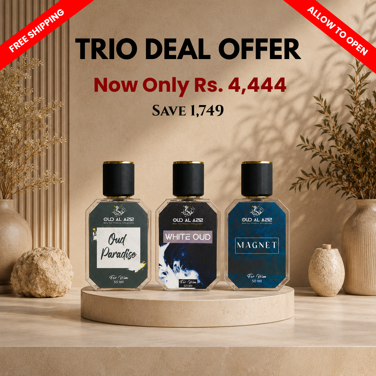 The Ultimate Performance Trio: Premium Men's EDP Perfume Gift Set (3 x 50ml)
