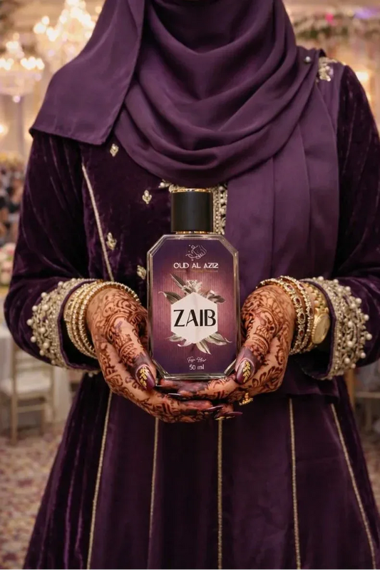 Zaib EDP 50ml — confident luxury rose and blackcurrant eau de parfum for women by Oud Al Aziz Pakistan
