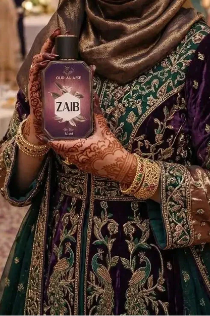 Zaib EDP 50ml — confident luxury rose and blackcurrant eau de parfum for women by Oud Al Aziz Pakistan
